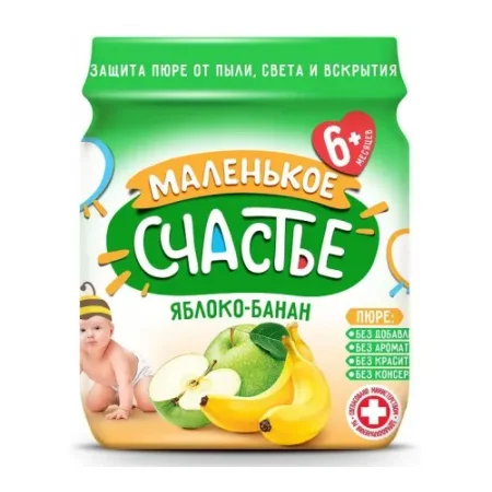 "Маленькое счастье" piure de mere-banane (6 luni+) 90 gr.