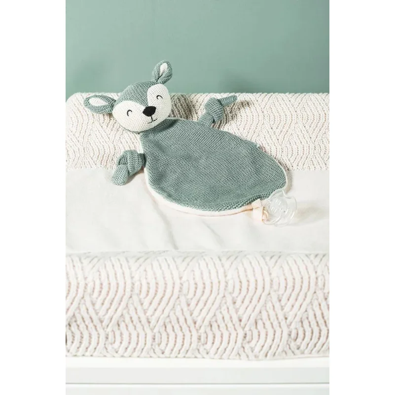 Jucarie textila pentru suzeta Jollein Deer Ash Green