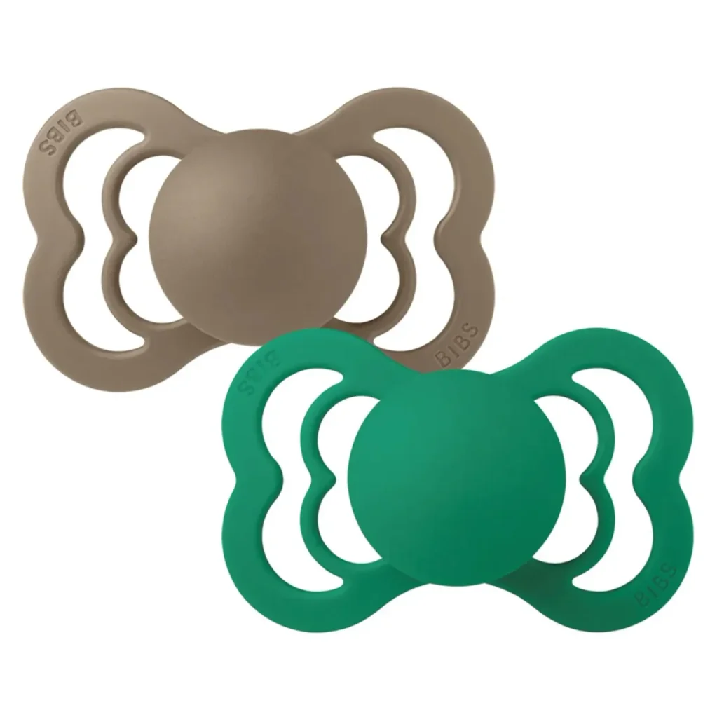 Set 2 suzete simetrice din silicon BIBS Supreme Dark Oak/Evergreen (0-6 luni) foto