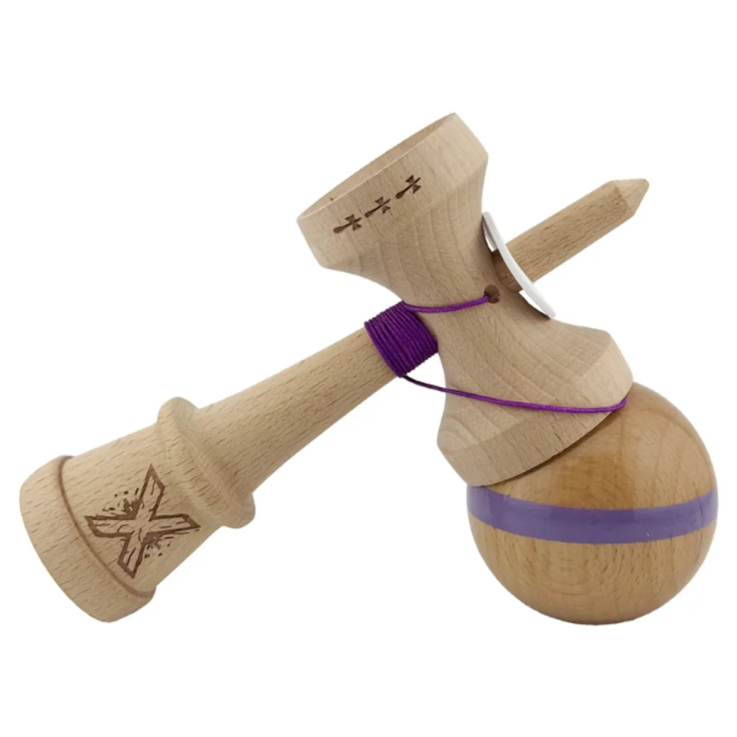 "Kendama Super Sticky X Original", металлический стержень, веревка 62/65 см, King size 7.5 x 6 x 18 см, фиолетовая