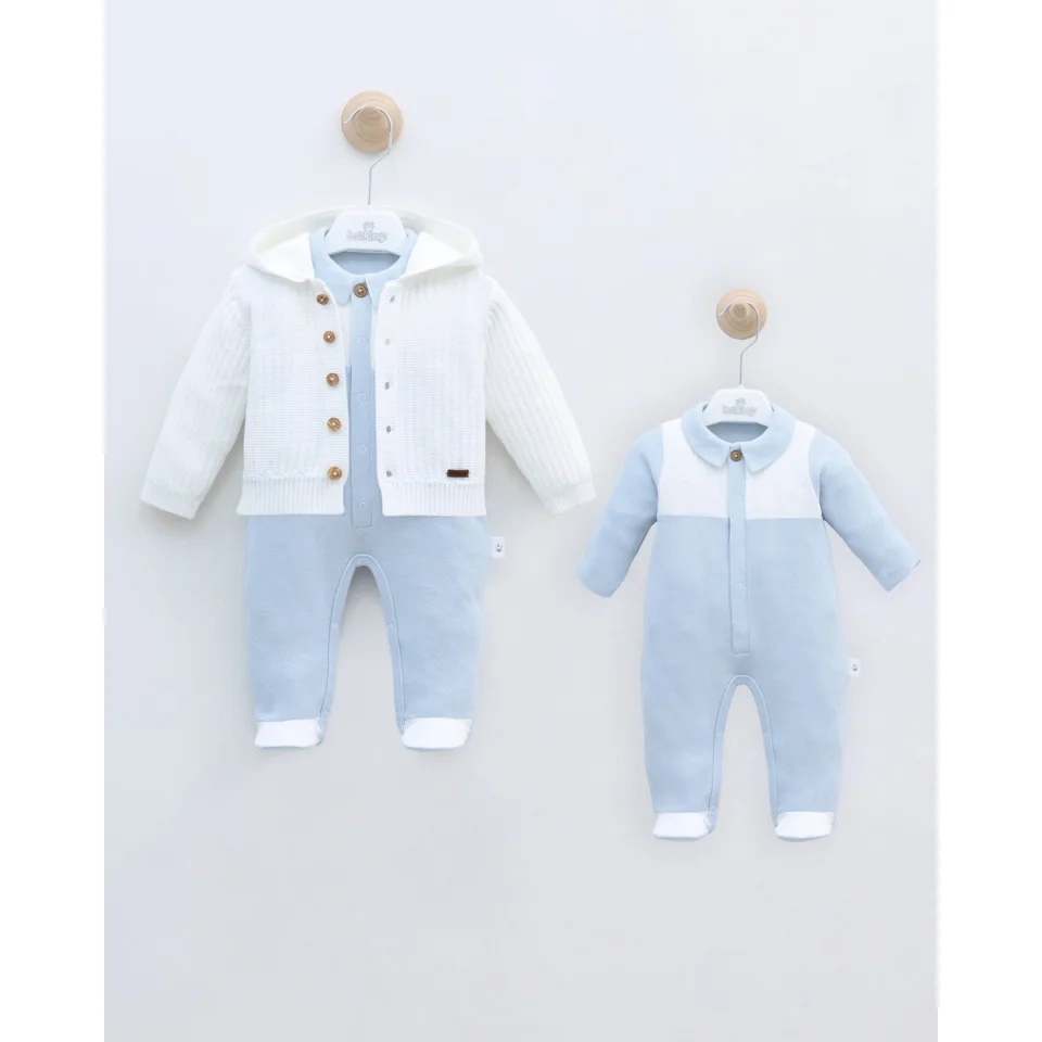 Leo King Baby Boy Babygrow Set Of 2 Pieces - White 12737 0-1 / 50-56cm