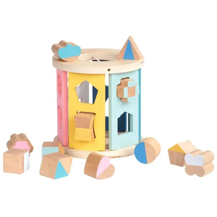 Деревянная игрушка Premaman Цилиндр сортировщик Shape Box foto