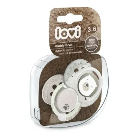 lovi 22/864 suzeta dinamica din silicon buddy bear (3-6 m.)