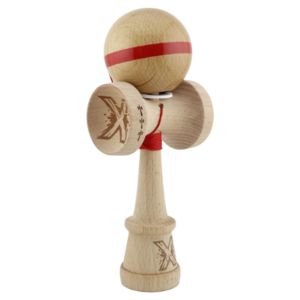«Kendama Super Sticky X Original», rulment metalic, ața 62/65 cm, King size 7.5 x 6 x 18 cm, roșu
