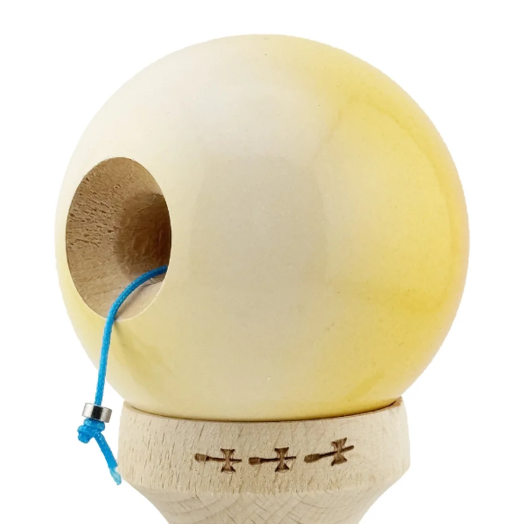 "Kendama Flippy X Original", profesională, 7 х 6 х 18 cm, ața 55 cm,cupe mari, galben-portocaliu