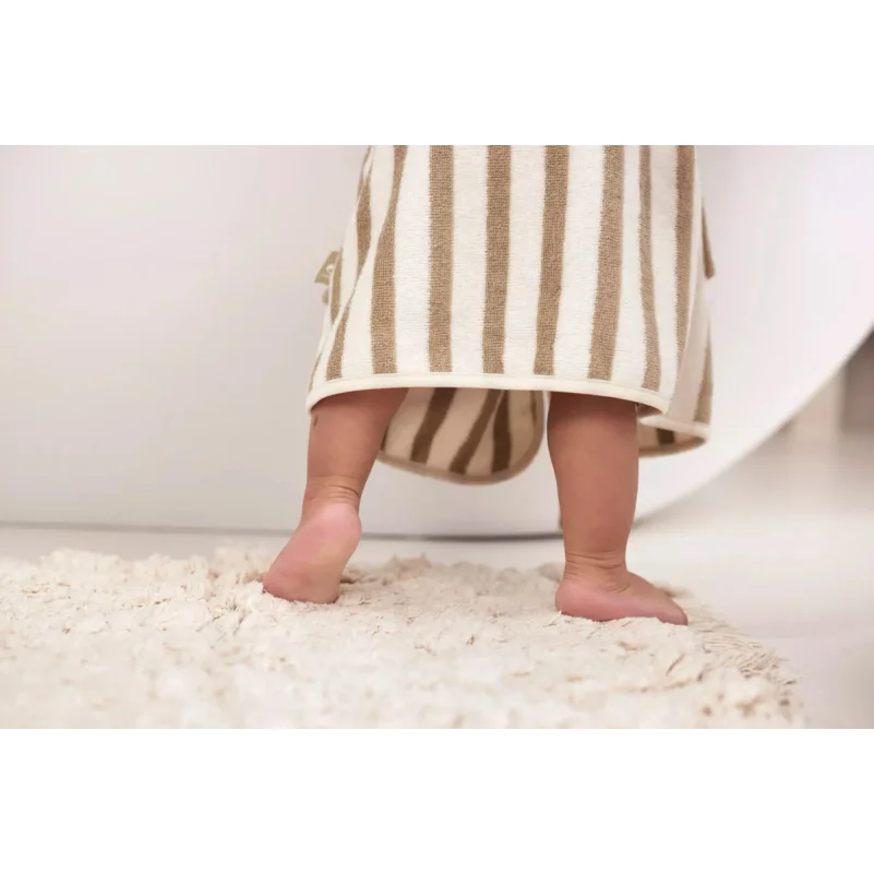 Halatel de baie Jollein Stripe Terry Olive Green GOTS (3-4 ani)