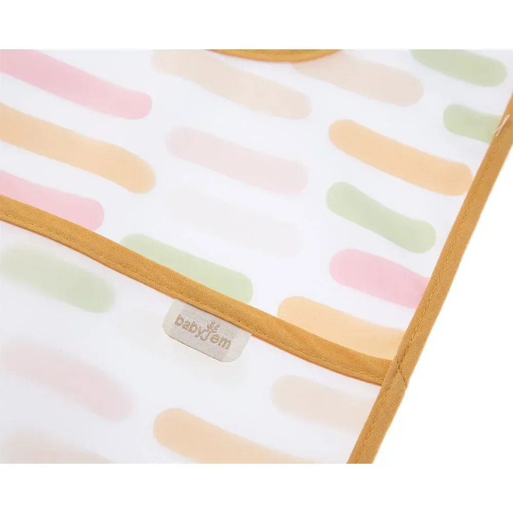 Нагрудник с 2-мя сторонами и карманом BabyJem Pastel Stripes, 24x35 см foto