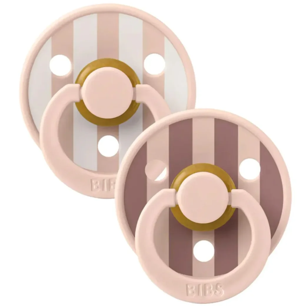 Set 2 suzete rotunde din latex BIBS Studio Colour Block - Blush Mix (6-18 luni) foto