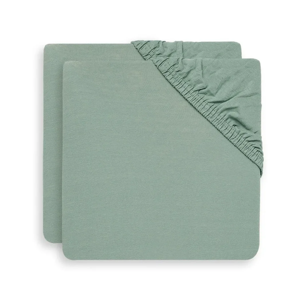 Cearsaf cu elastic Jollein Jersey Ash Green, 120x60 cm, 2 buc. foto