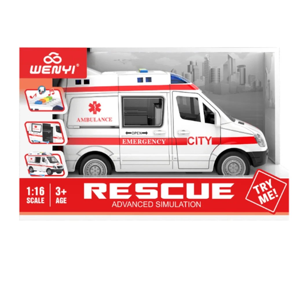 1:16 Ambulanță cu inerție (lumini /sunete/ușile se deschid)