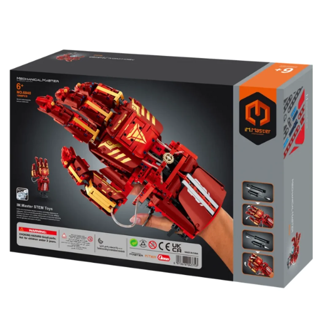 Set de construcție iM Master Mechanical Master „Mănușa Iron Man”, 1099 piese