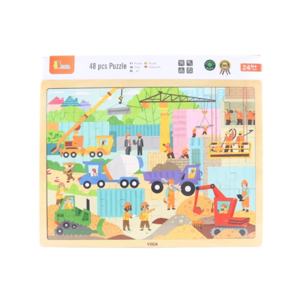Puzzle din lemn "Șantier" 48 elem.