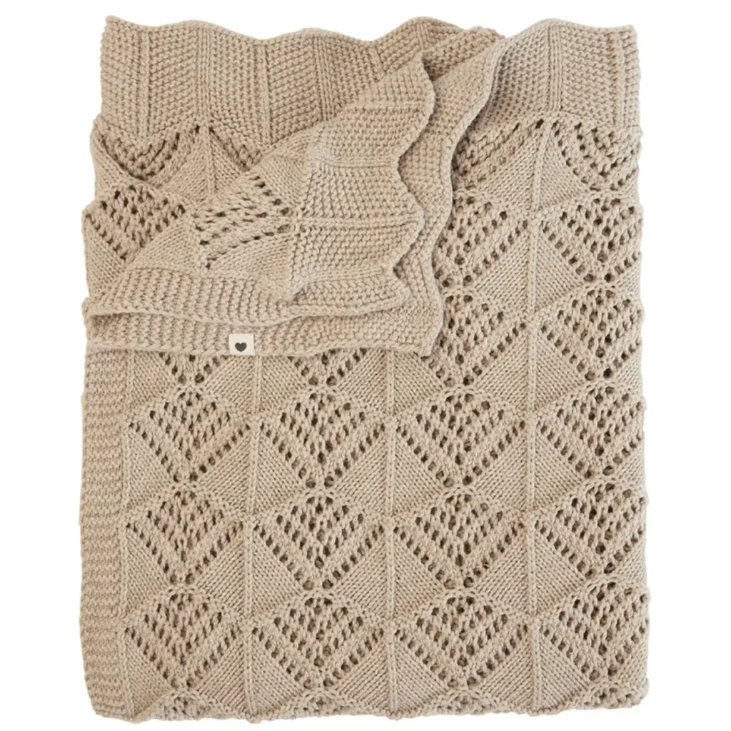 Вязаное одеяло BIBS Wavy Vanilla (70х100 см) foto