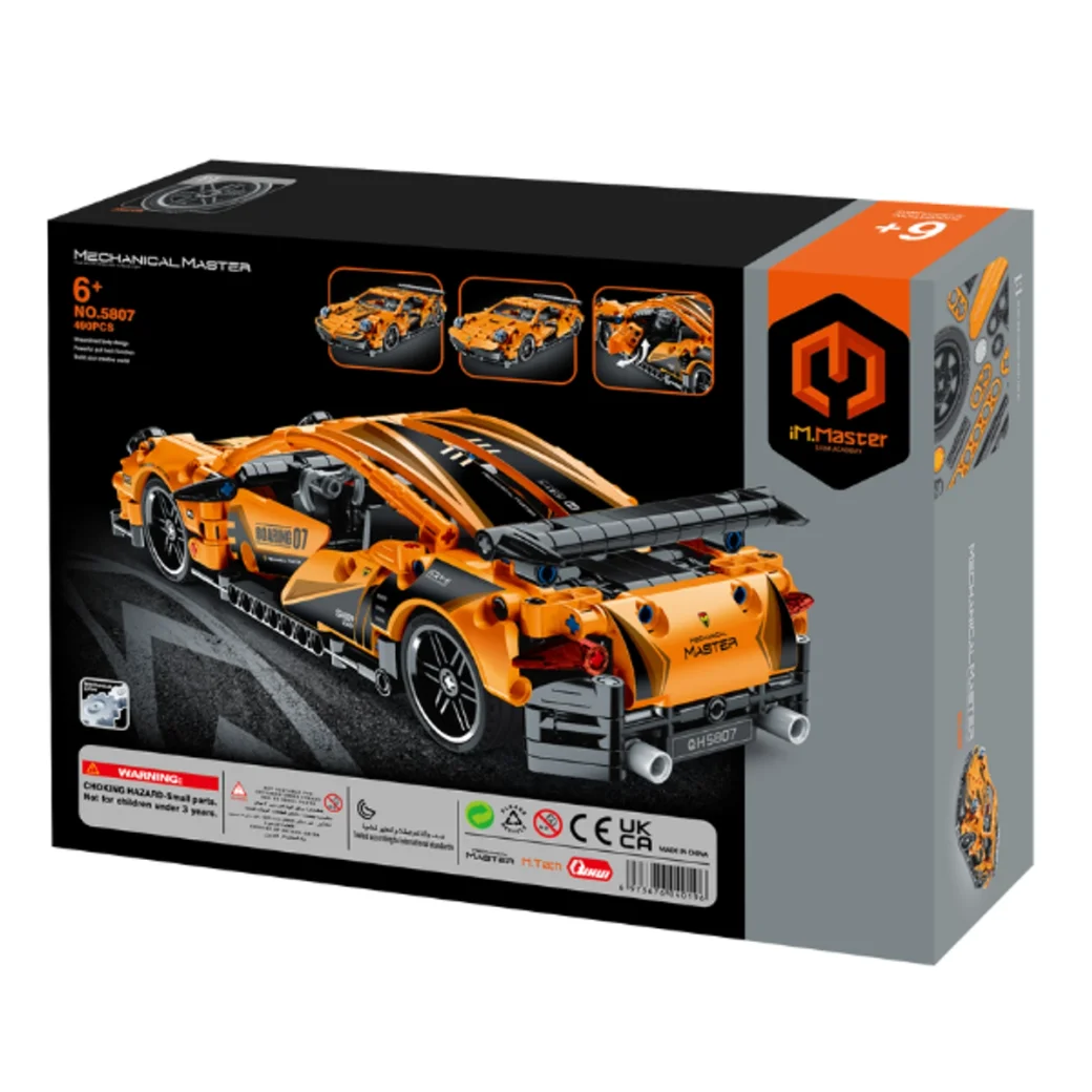 Set de construcție iM Master Mechanical Master „Supercar portocaliu”, cu inerție, 490 piese