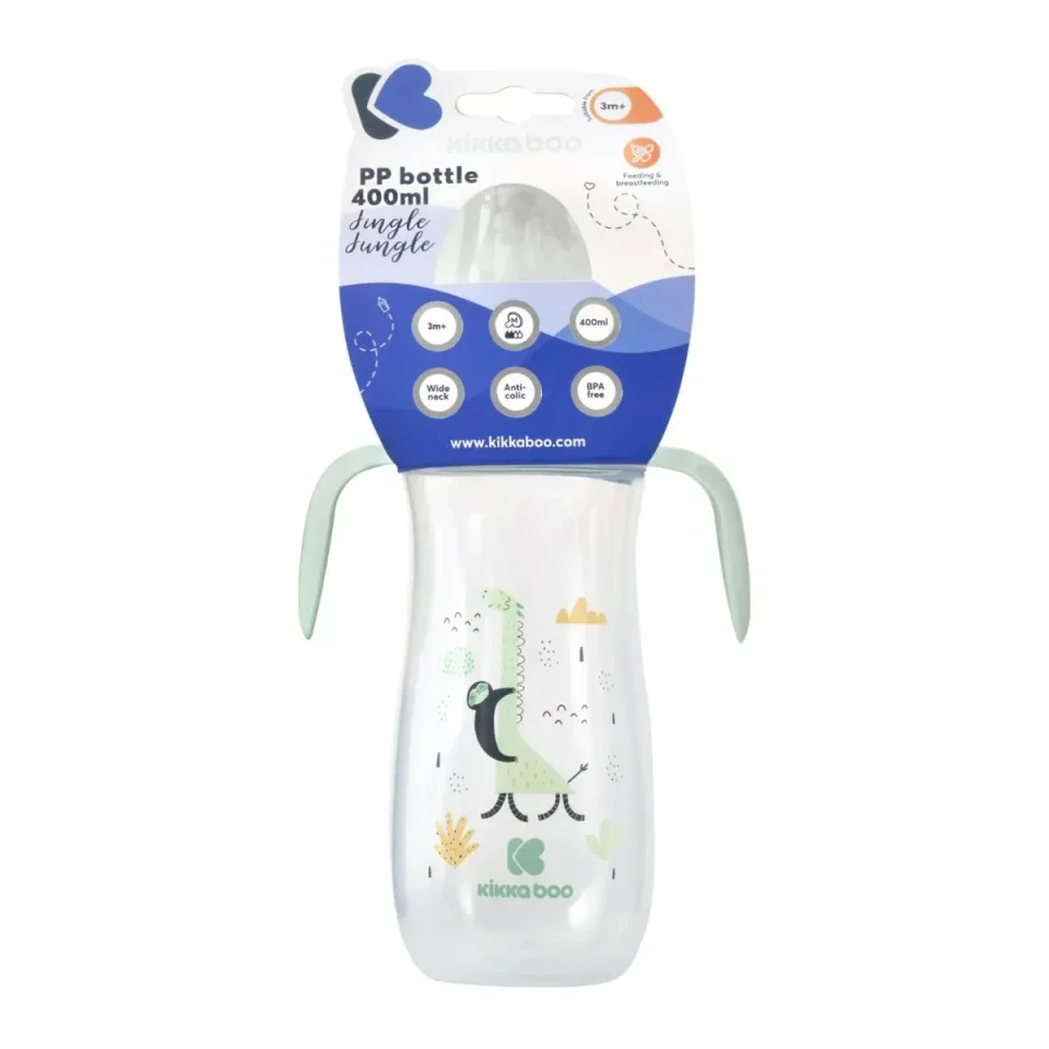 Бутылочка с ручками KikkaBoo Jingle Jungle Mint, 400 мл foto