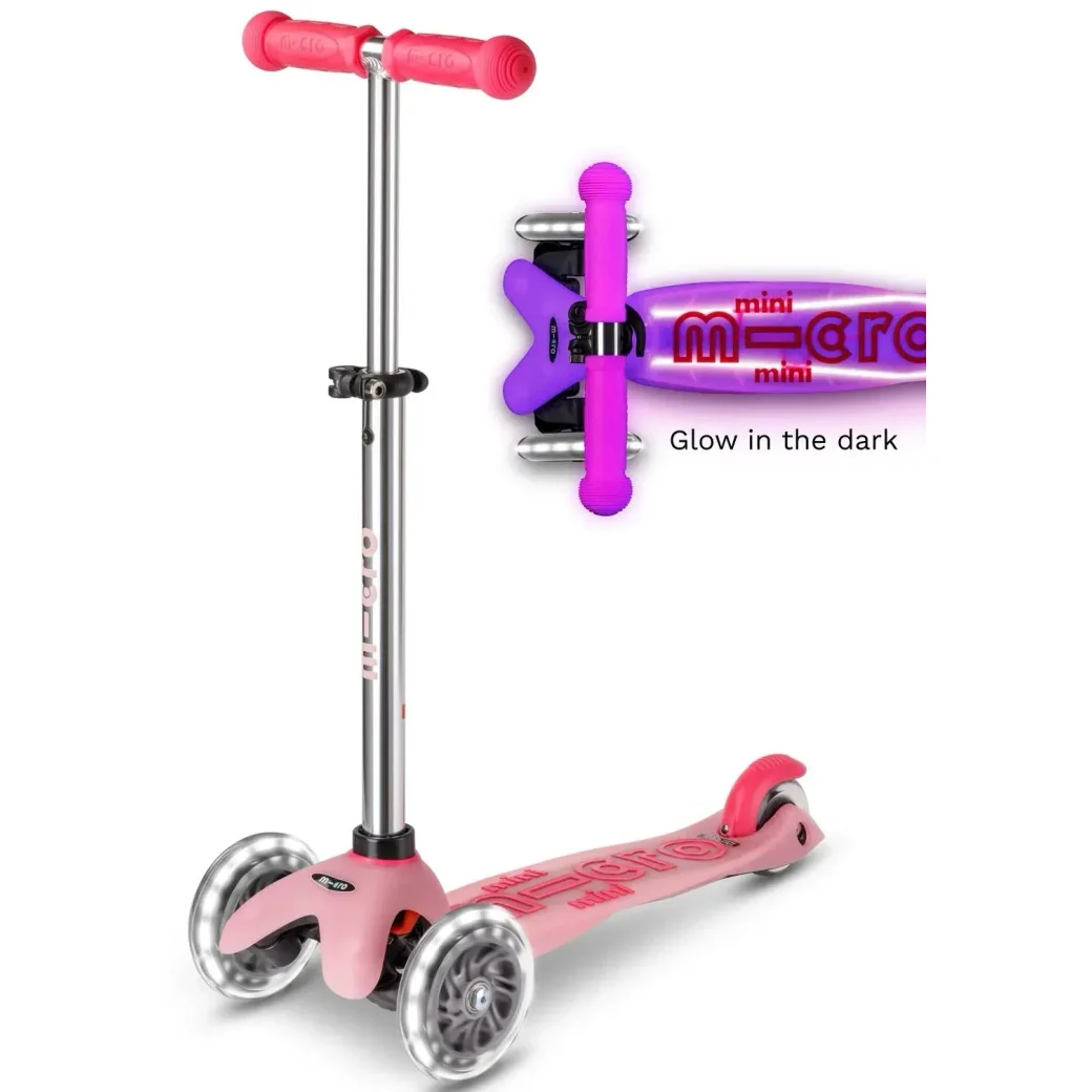 Trotineta Micro Mini Deluxe Glow LED Frosty Pink foto