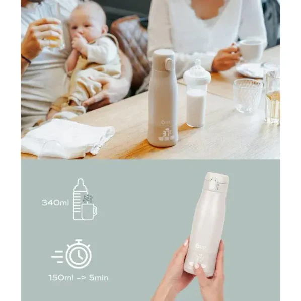 Портативный перезаряжаемый подогреватель для бутылочек Babymoov Moov & Feed Mineral Beige foto