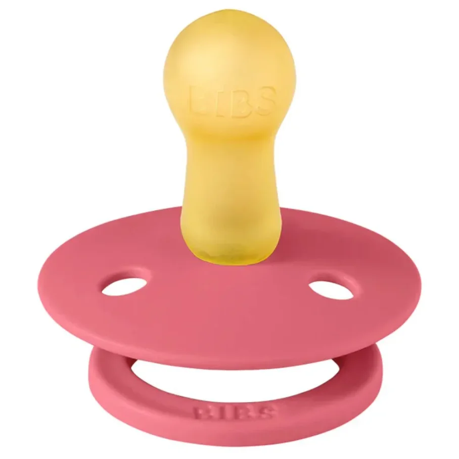 Set 2 suzete rotunde din latex BIBS Colour Coral/Ruby (6-18 luni) foto