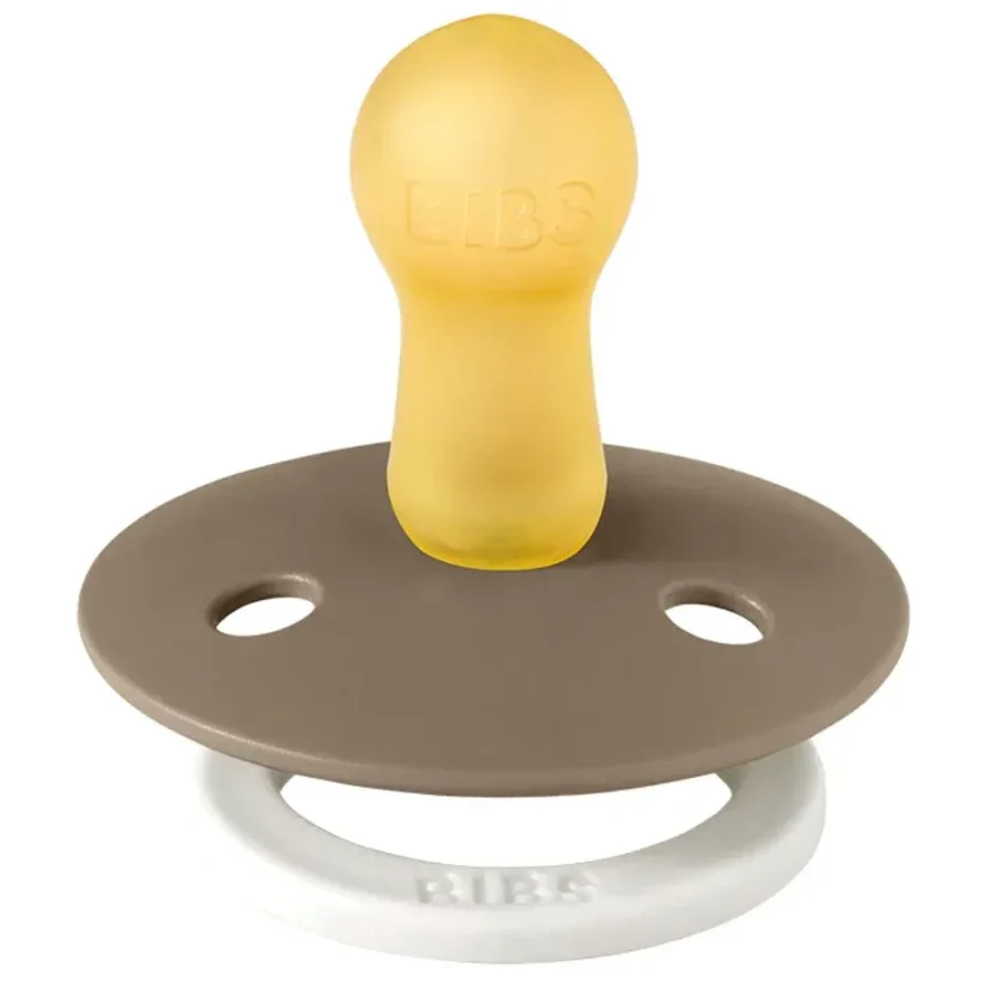 Set 2 suzete rotunde din latex fosforescente BIBS Colour Glow Vanilla/Dark Oak (0-6 luni) foto