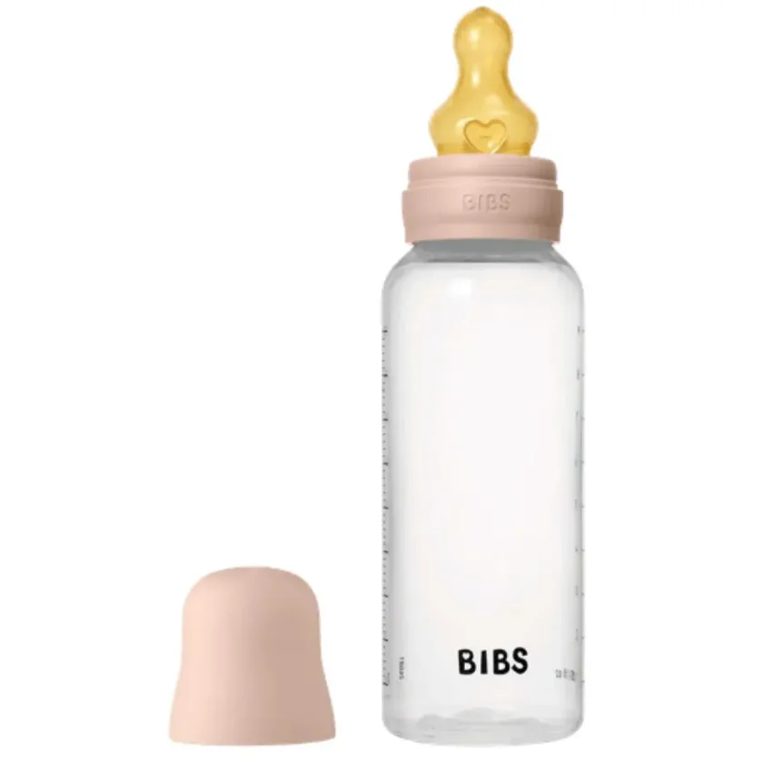 Biberon din plastic anticolici BIBS Blush cu tetina din latex 3+ luni, 270 ml foto