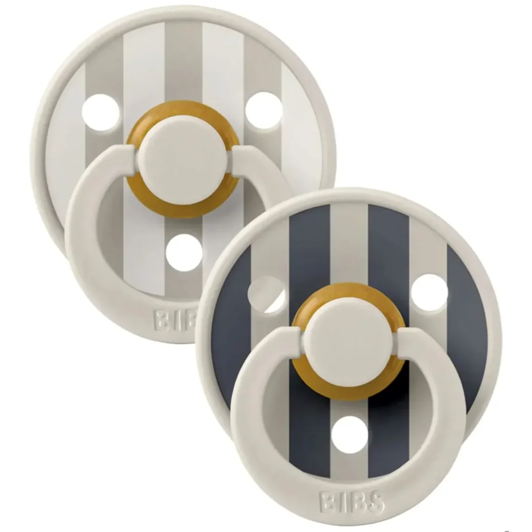 Set 2 suzete rotunde din latex BIBS Studio Colour Block - Sand Mix (6-18 luni) foto
