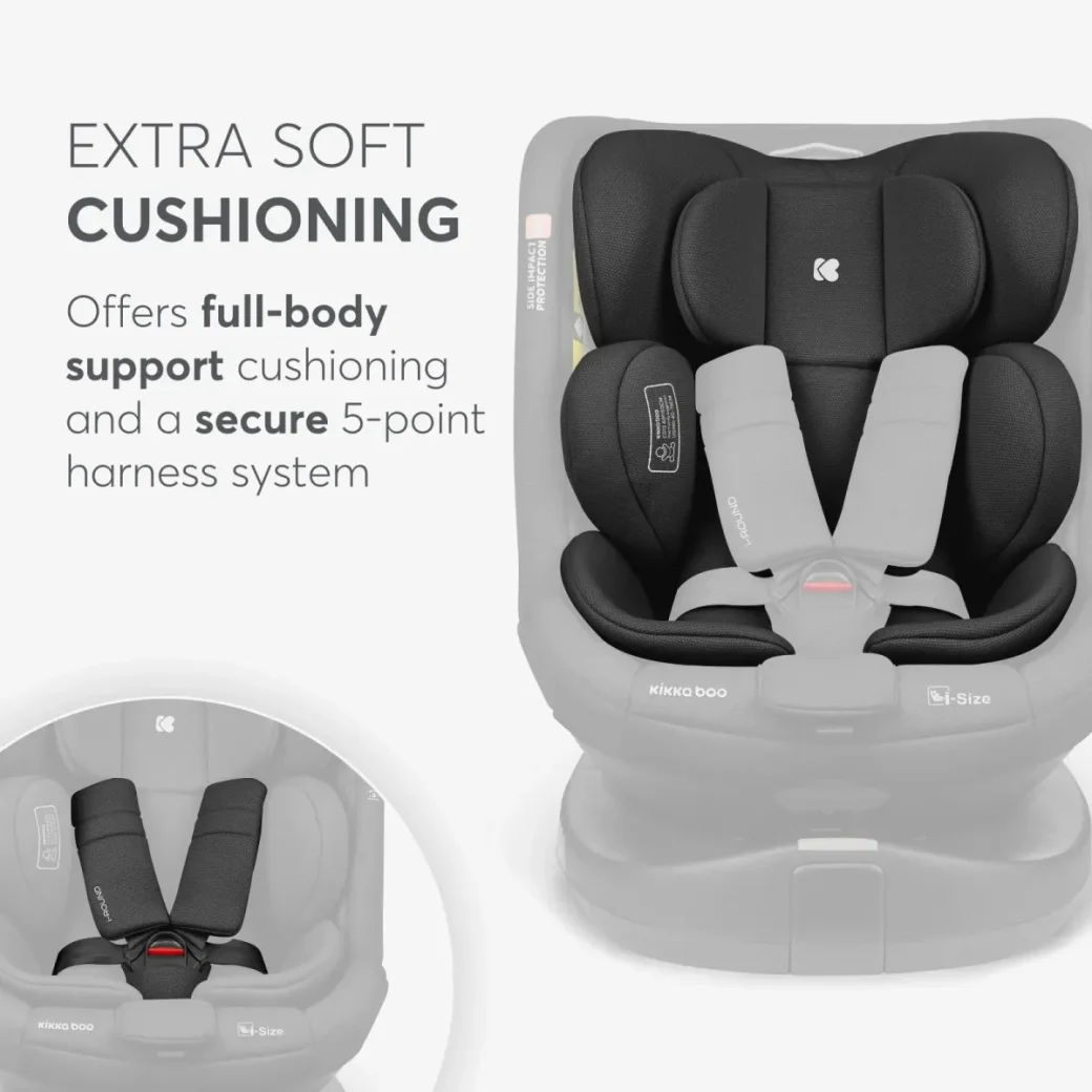 Автокресло с системой Isofix i-Size KikkaBoo i-Round Light Grey, 40-150 см foto
