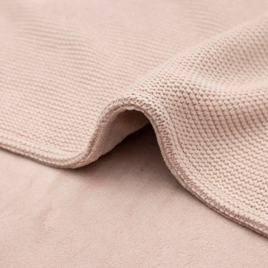 Paturica Jollein Basic Knit Wild Rose/Fleece, 100x150 cm foto