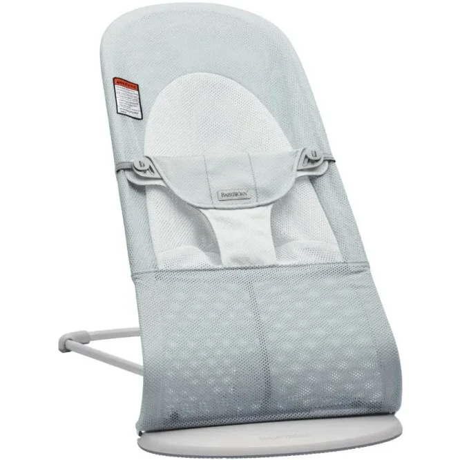 Кресло-шезлонг BabyBjorn Balance Soft Silver/White, Mesh foto