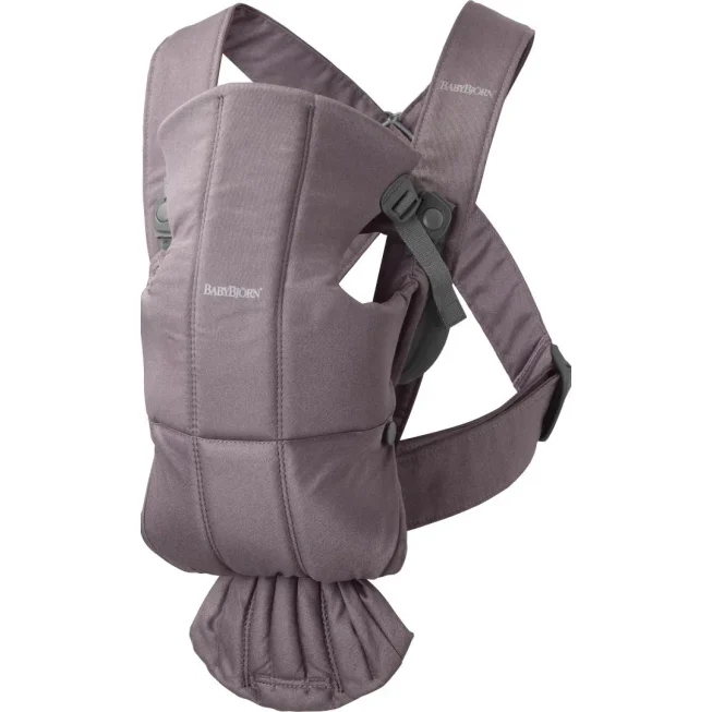 Marsupiu anatomic BabyBjorn Mini Dark Purple cu pozitii multiple de purtare, bumbac foto