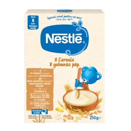 nestle terci 8 cereale fara lapte 250 gr. (8 m+)
