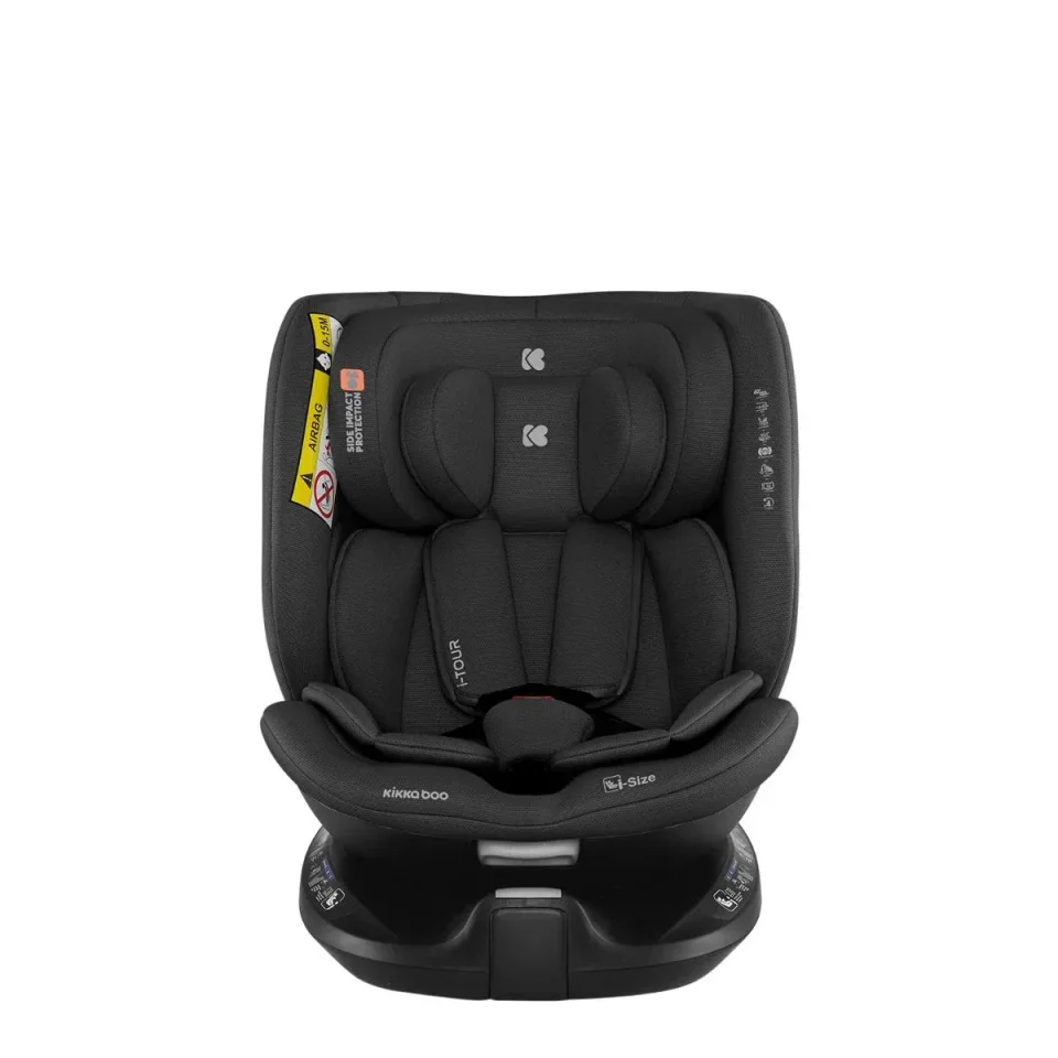 Scaun auto rotativ cu isofix KikkaBoo i-Tour Black, 40-150 cm foto