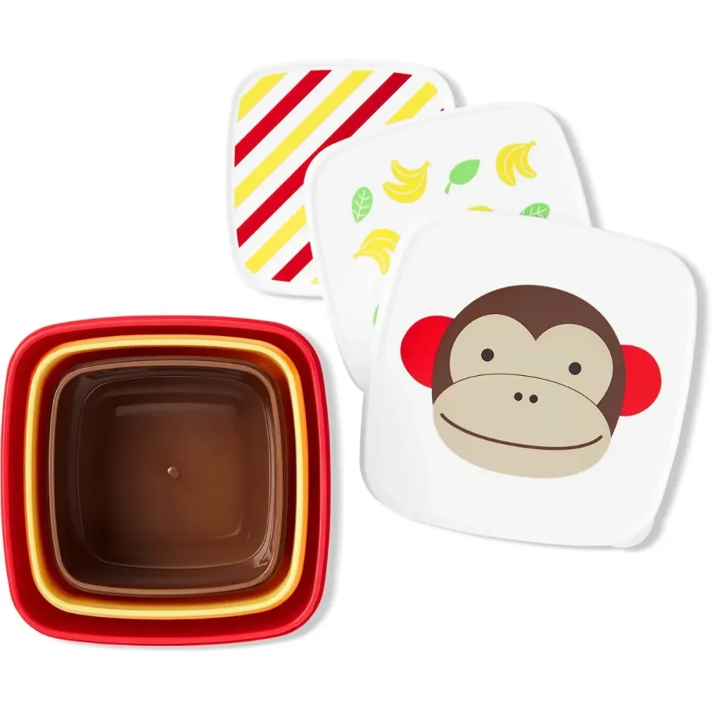 Set 3 cutii pentru pranz Skip Hop Zoo Maimuta foto