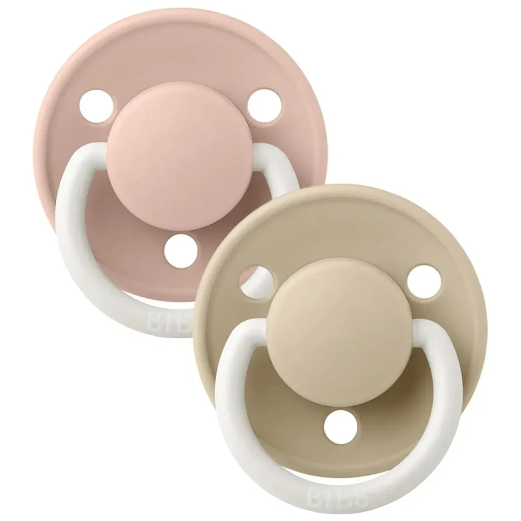 Set 2 suzete rotunde din latex BIBS De lux Glow Blush/Vanilla (0-6 luni) foto