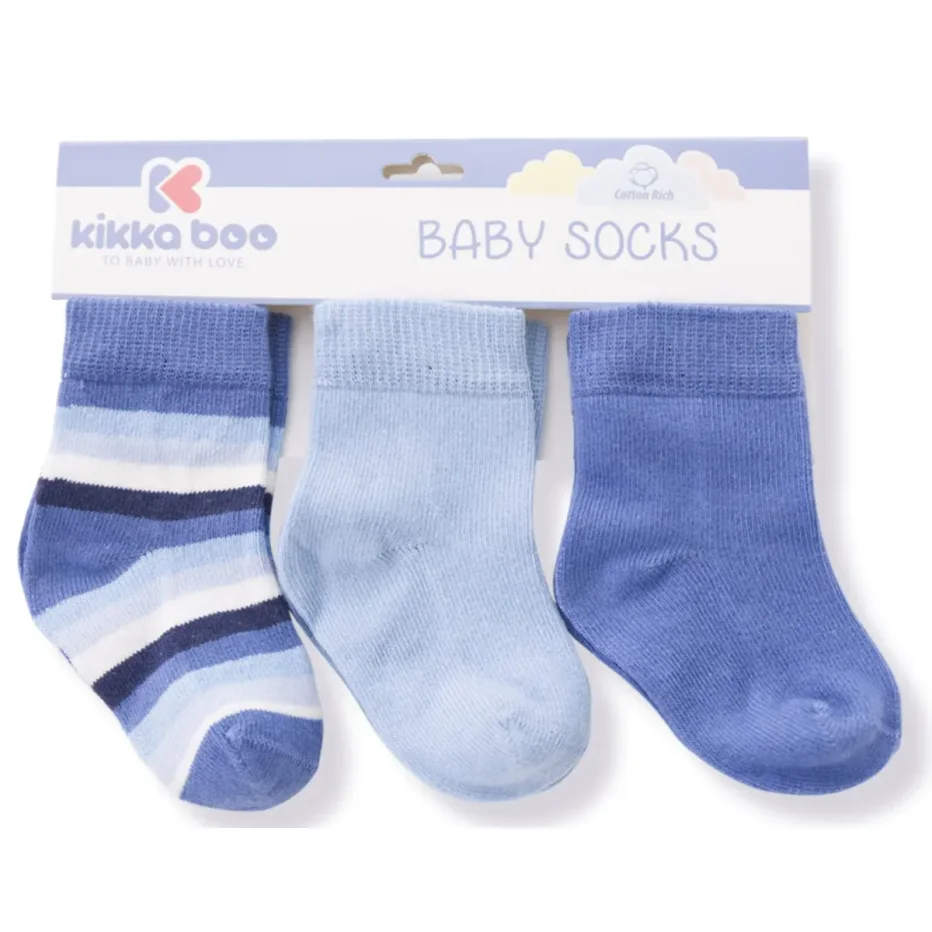Набор из 3 пар носков KikkaBoo Stripes Light Blue foto