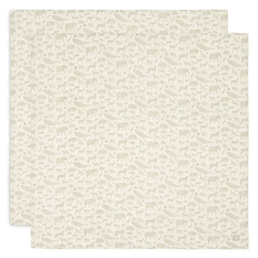 Муслиновые пеленки Jollein Animals Nougat, 115x115 см, 2 шт. foto