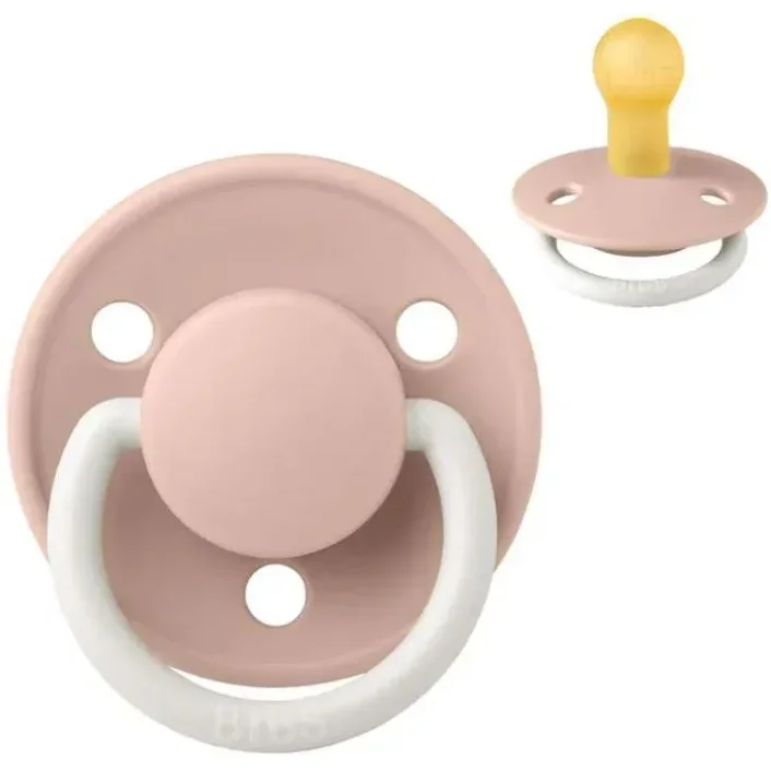 Suzeta rotunda din latex BIBS De Lux Glow Blush (0-6 luni) foto