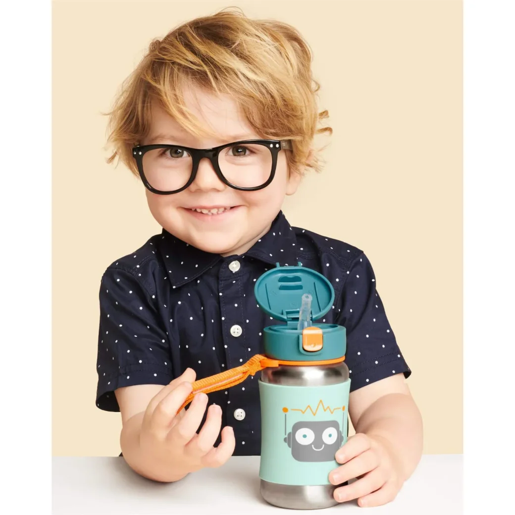 Sticluta cu pai din otel inoxidabil Skip Hop Spark Robot foto