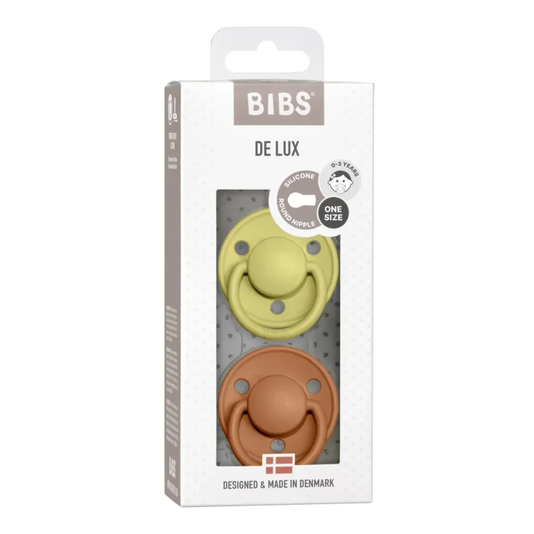 Set 2 suzete rotunde din silicon BIBS De lux Meadow/Earth (0-36 luni) foto