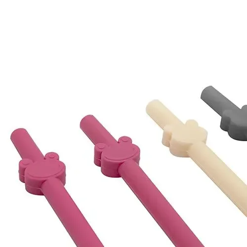 Набор из 4 многоразовых силиконовых соломинок BabyJem Pink foto