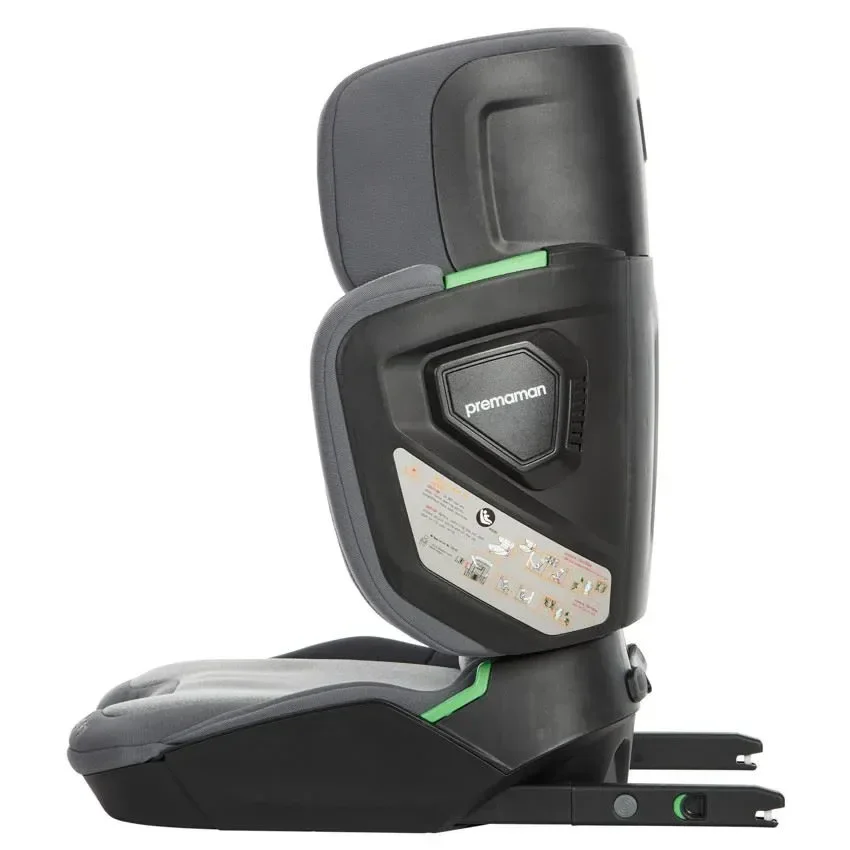 Scaun auto pliabil cu isofix Premaman i-Size Rider Gri, 100-150 cm foto