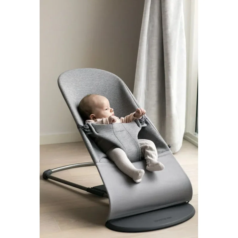 Кресло-шезлонг BabyBjorn Bliss Light Grey, 3D Jersey foto