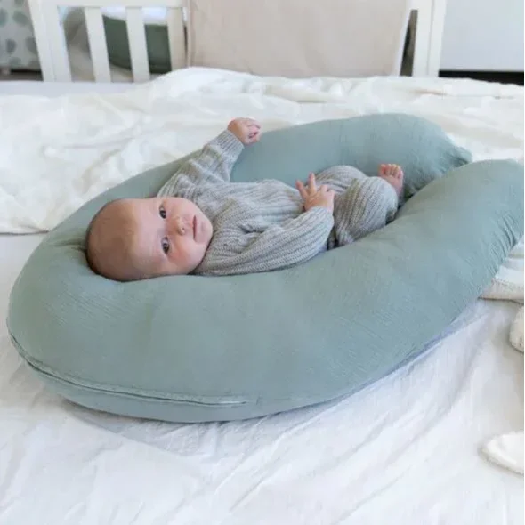 Большая подушка для беременных 3 в 1 Doomoo Comfy Big Tetra Green, органический хлопок foto