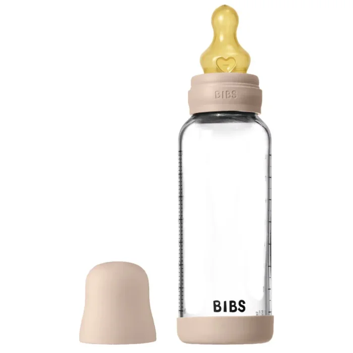 Biberon din sticla anticolici BIBS Blush cu tetina din latex 3+ luni, 240 ml foto