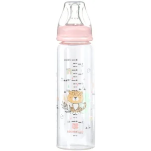 Стеклянная бутылочка KikkaBoo Savanna Pink, 240 мл foto