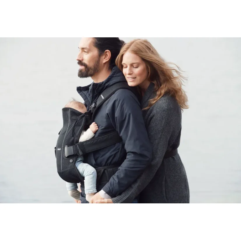 Анатомический рюкзак-кенгуру BabyBjorn One Air Black, 3D Mesh foto