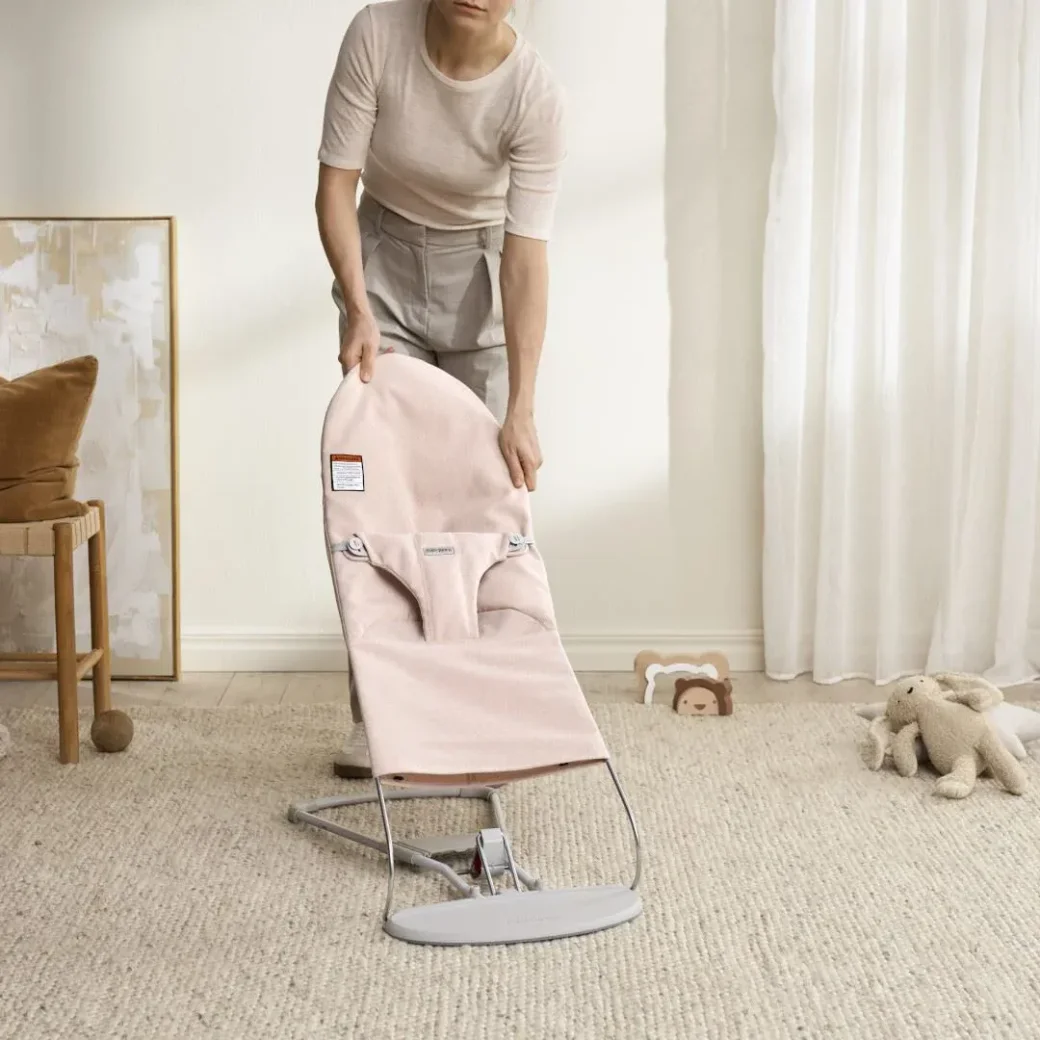 Balansoar BabyBjorn Bliss Light Pink, tesatura Melange foto