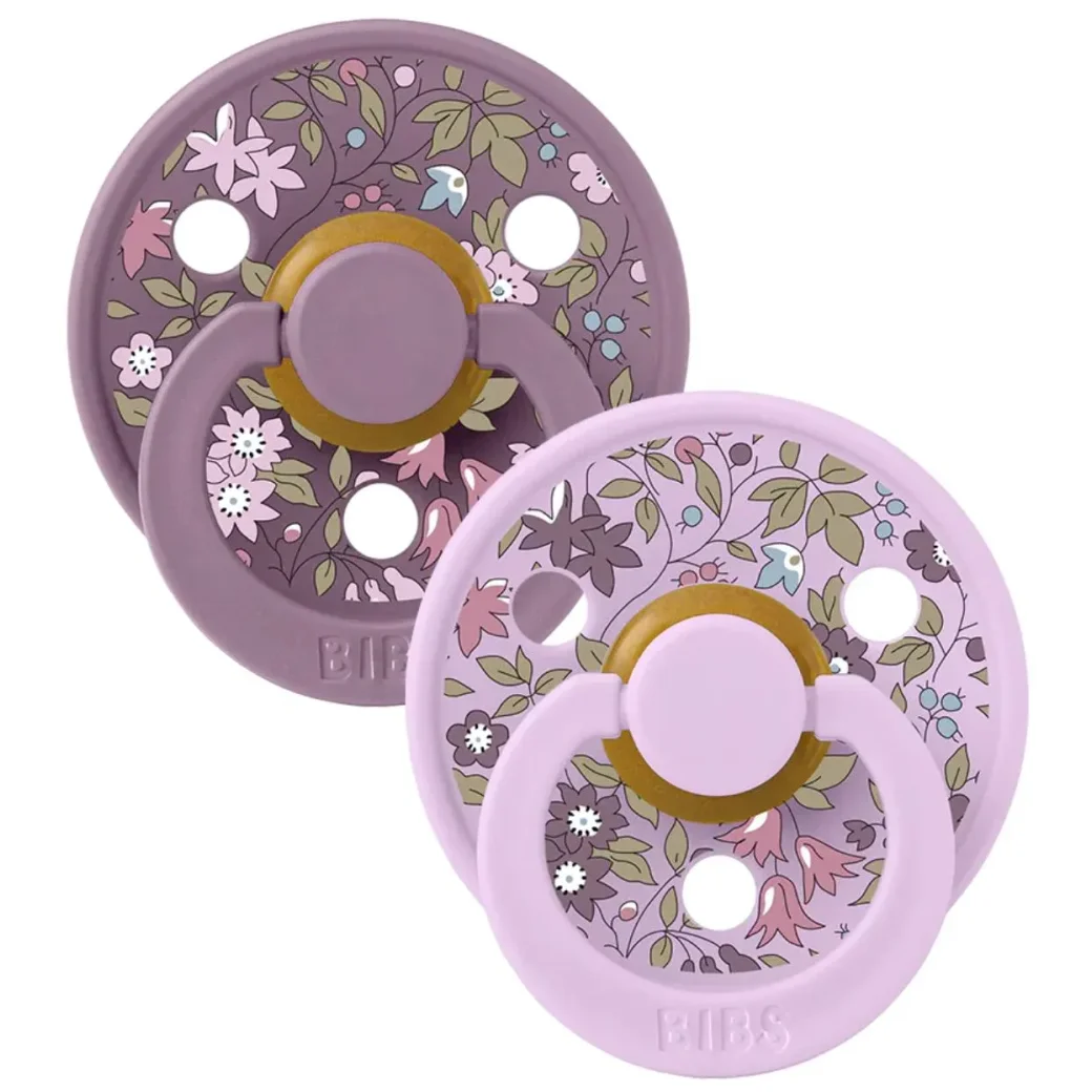 Set 2 suzete rotunde din latex BIBS LIBERTY Colour Chamomile Lawn - Violet Sky Mix (6-18 luni) foto