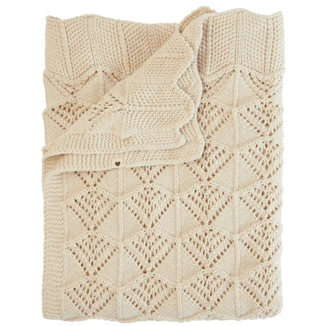 Вязаное одеяло BIBS Wavy Ivory (70х100 см) foto