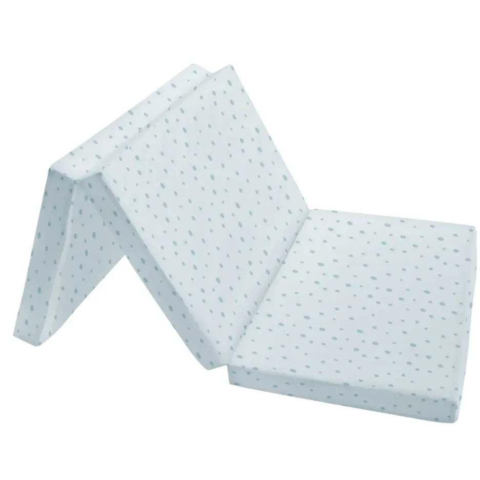 Saltea pliabila pentru patut KikkaBoo Dots Blue, 120x60x5 cm foto