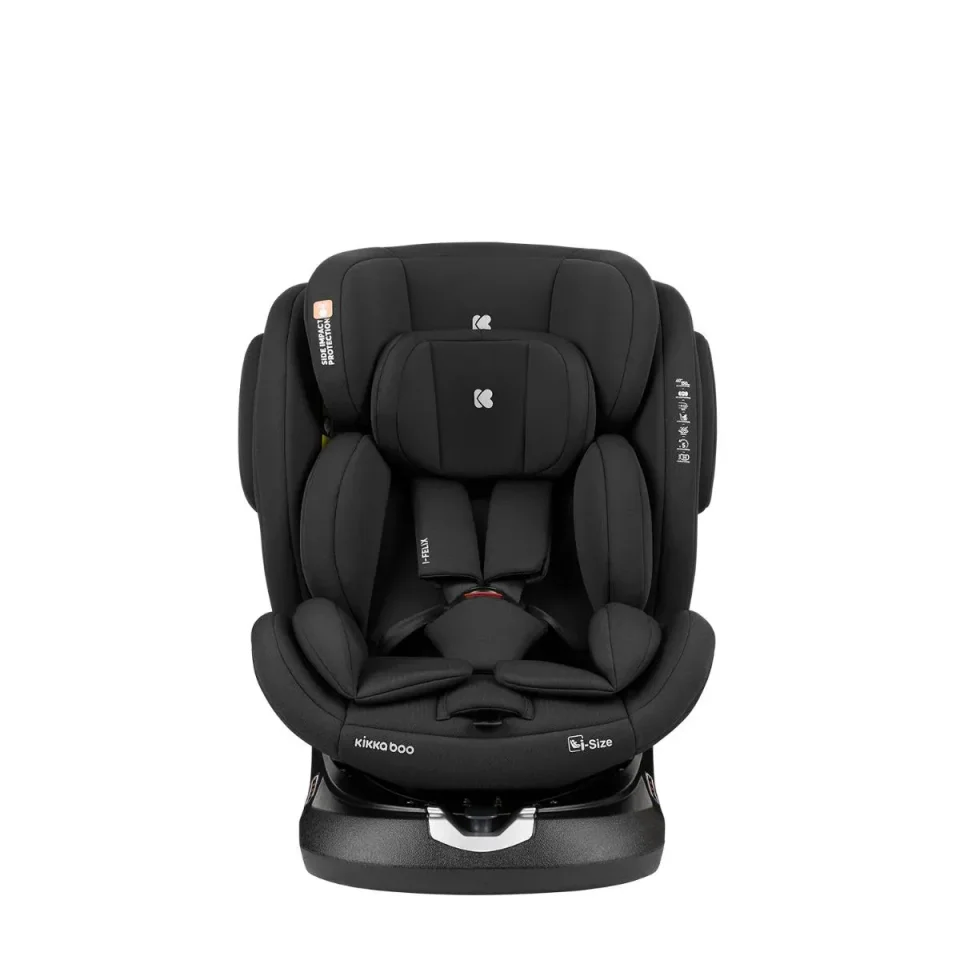 Scaun auto rotativ cu isofix KikkaBoo i-Felix Black, 40-150 cm foto
